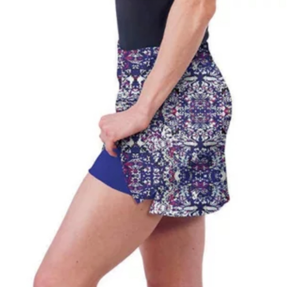 Tranquility Sport Skirt w/ Shorts Blue Patterned Size Small